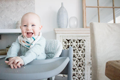 Bandana Bib - Floating Feathers Cream