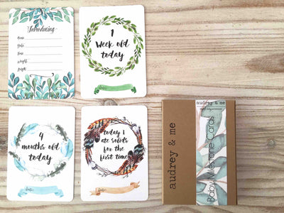 Milestone Cards - Watercolour Baby Boy - Audrey & Me