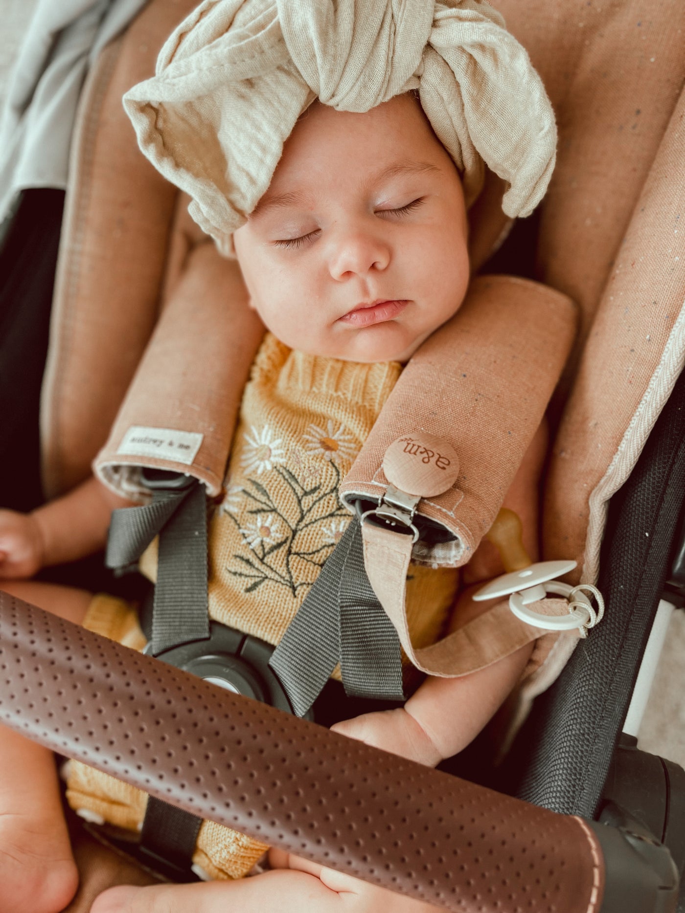 Pram Liner - Speckled Linen Bronze