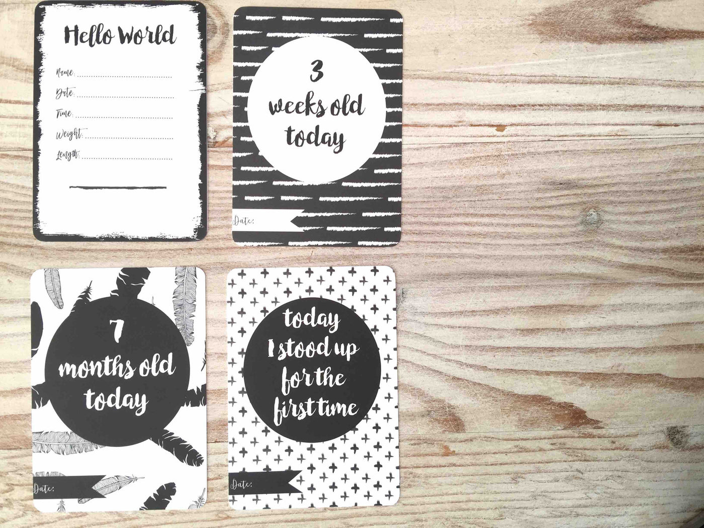 Milestone Cards - Monochrome Baby - Audrey & Me