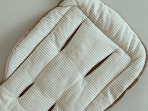 Pram Liner - Sand Linen Stripe (Pre-order late Feb) - Audrey & Me
