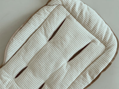 Pram Liner - Sand Linen Stripe (Pre-order late Feb) - Audrey & Me