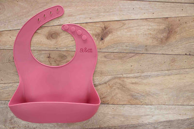 Silicone Foodie Bib - Watermelon Pink - Audrey & Me