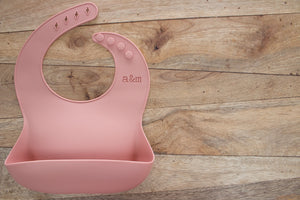 Silicone Foodie Bib - Dusty Rose - Audrey & Me