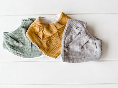 Bandana Bib Pack - Muslin Soft Tones Boy - Audrey & Me