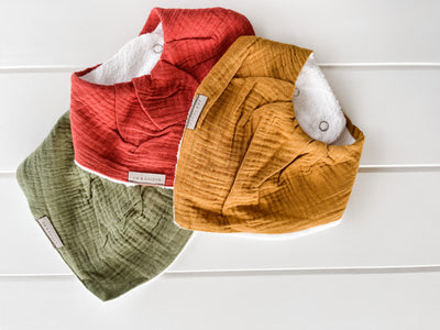 Bandana Bib Pack - Muslin Earth Tones Neutral