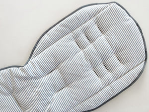 Pram Liner - Hamptons Stripe Linen - Audrey & Me