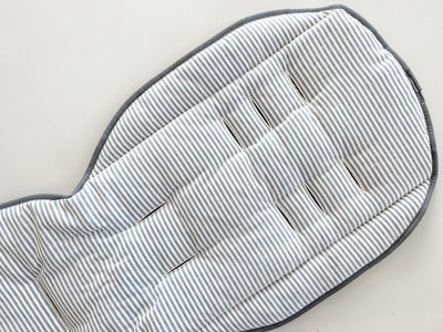 Pram Liner - Hamptons Stripe Linen - Audrey & Me