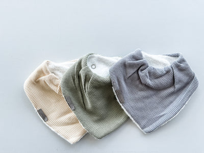 Bandana Bib Pack - Waffle Ocean Tones - Audrey & Me