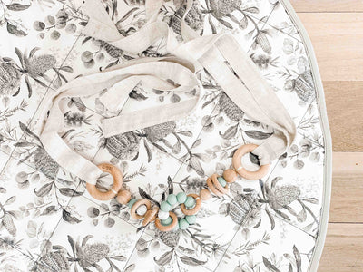 Pram Garland - Sage Natural Linen - Audrey & Me