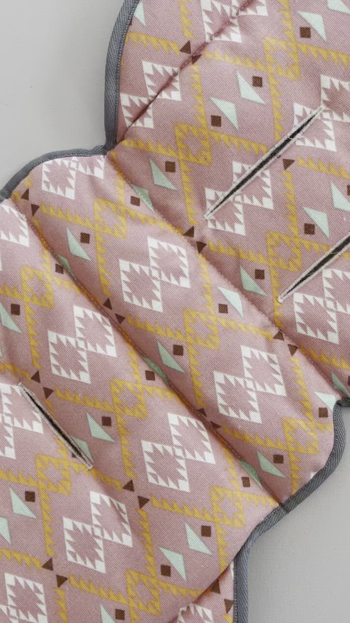 Pram Liner - Peach Aztec