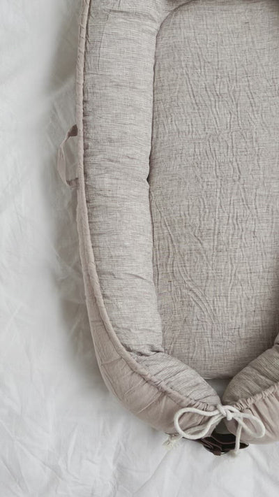 Baby Nest - Dusty Pink Linen & Stripe (PRE-ORDER MAY)