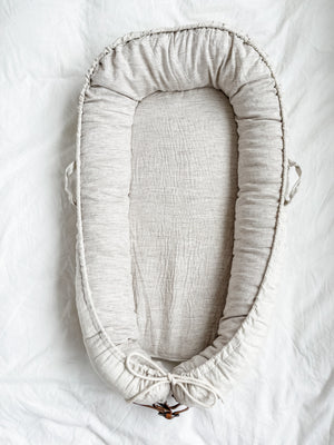 Cover Only - Natural Linen & Stripe - Audrey & Me