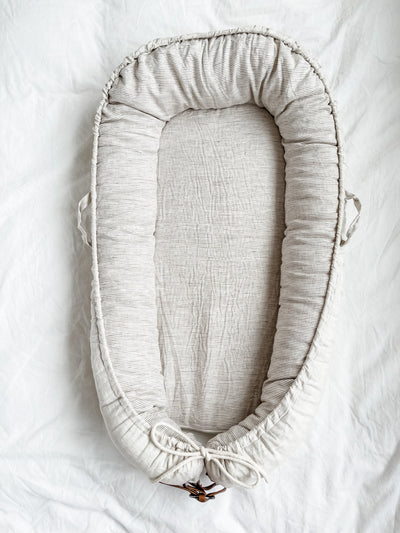 Cover Only - Natural Linen & Stripe - Audrey & Me