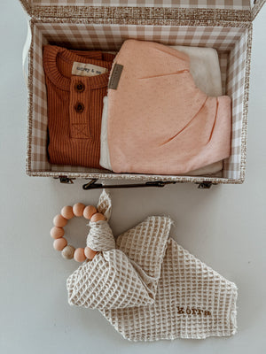 Teething Ring Waffle Box - Girl - Audrey & Me