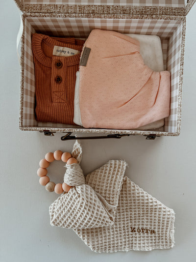 Teething Ring Waffle Box - Girl - Audrey & Me