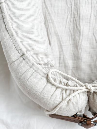 Cover Only - Natural Linen & Stripe - Audrey & Me