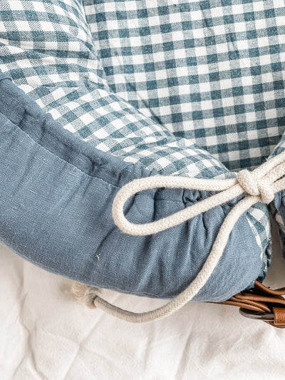 Cover Only - Blue Linen & Gingham - Audrey & Me