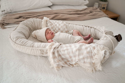 Cover Only - Natural Linen & Stripe - Audrey & Me