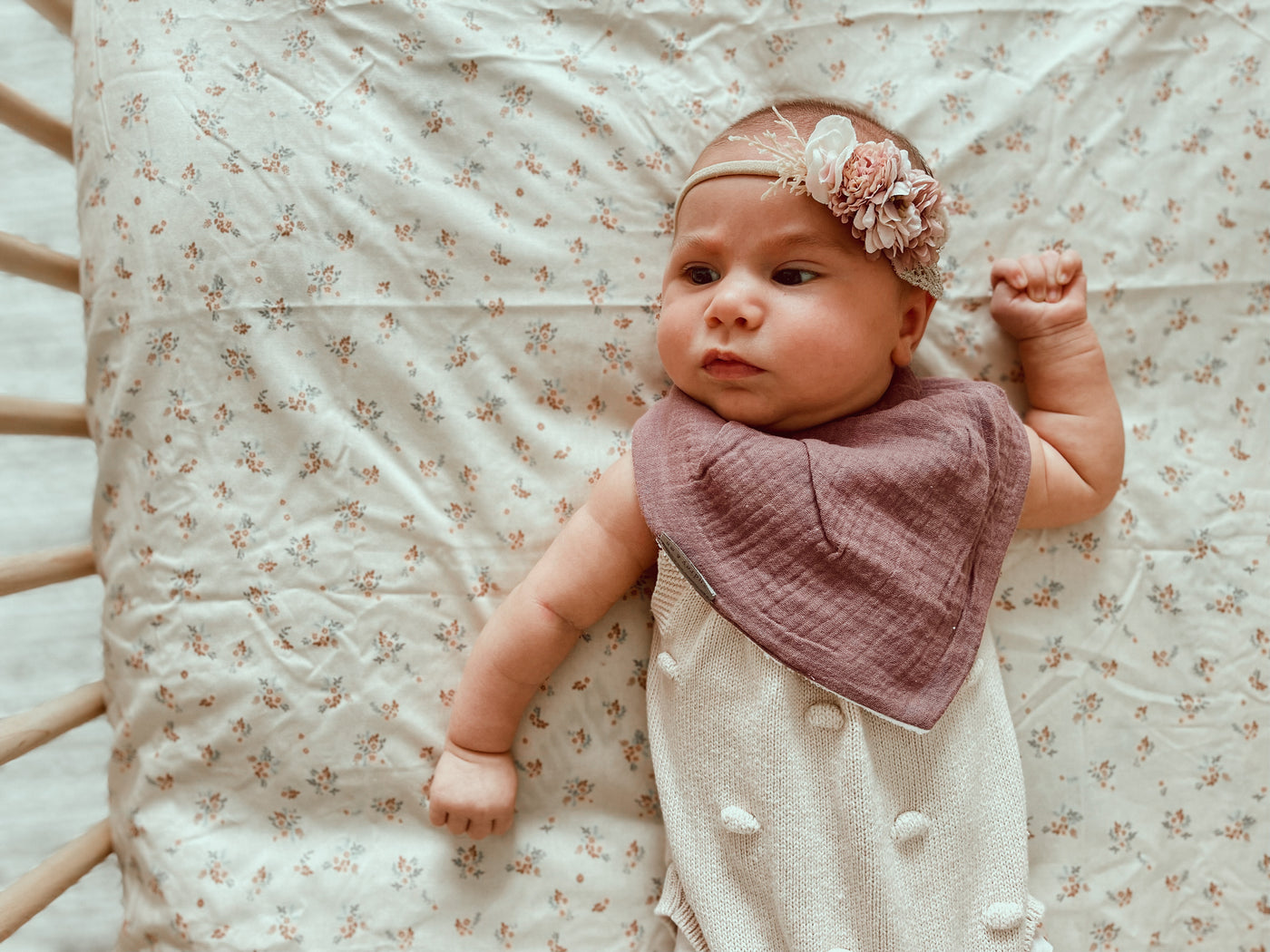 Bandana Bib - Mauve Muslin