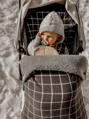Pram Liner - Farmhouse Linen Black - Audrey & Me