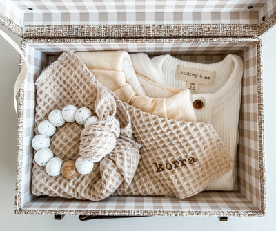 Teething Ring Waffle Box - Neutral - Audrey & Me
