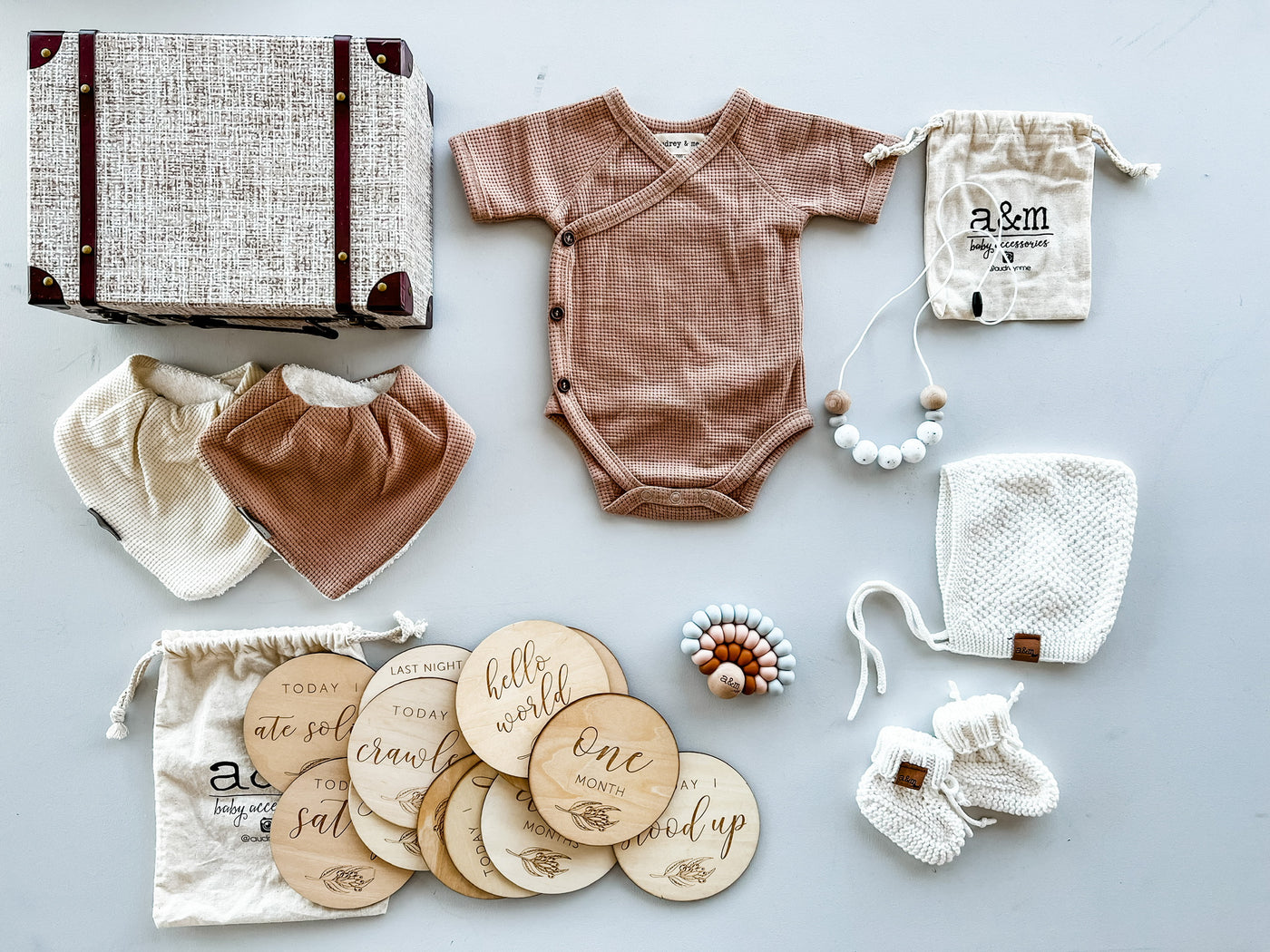 Bonnet & Booties Baby Gift Box - Girl - Audrey & Me