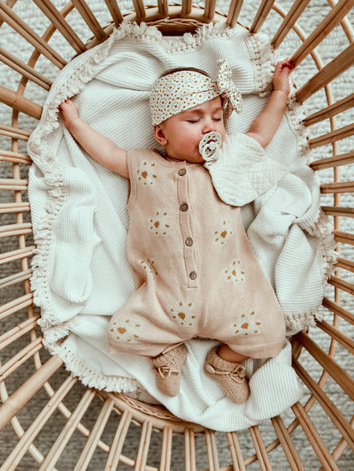 Waffle Fringe Blanket - Milk (pre-order November) - Audrey & Me