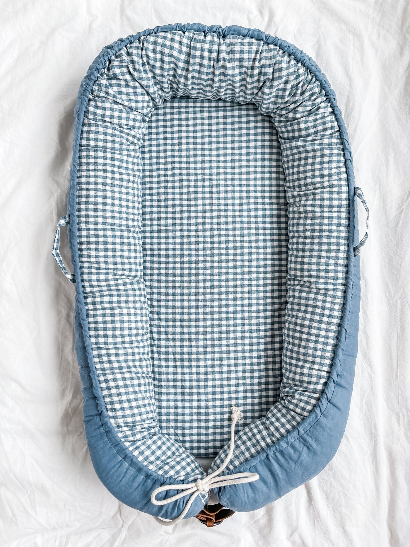 Cover Only - Blue Linen & Gingham - Audrey & Me