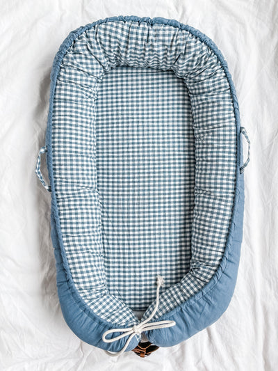 Cover Only - Blue Linen & Gingham