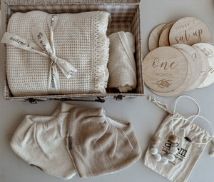 Baby Waffle Blanket Gift Box - Neutral - Audrey & Me