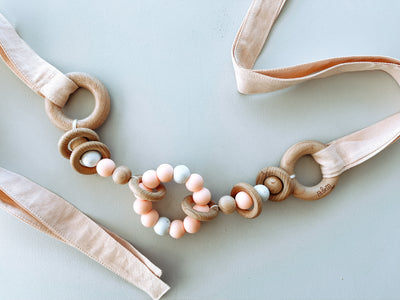 Pram Garland - Peach Linen - Audrey & Me