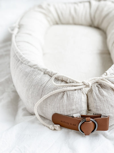 Baby Nest - Natural Linen & Stripe - Audrey & Me
