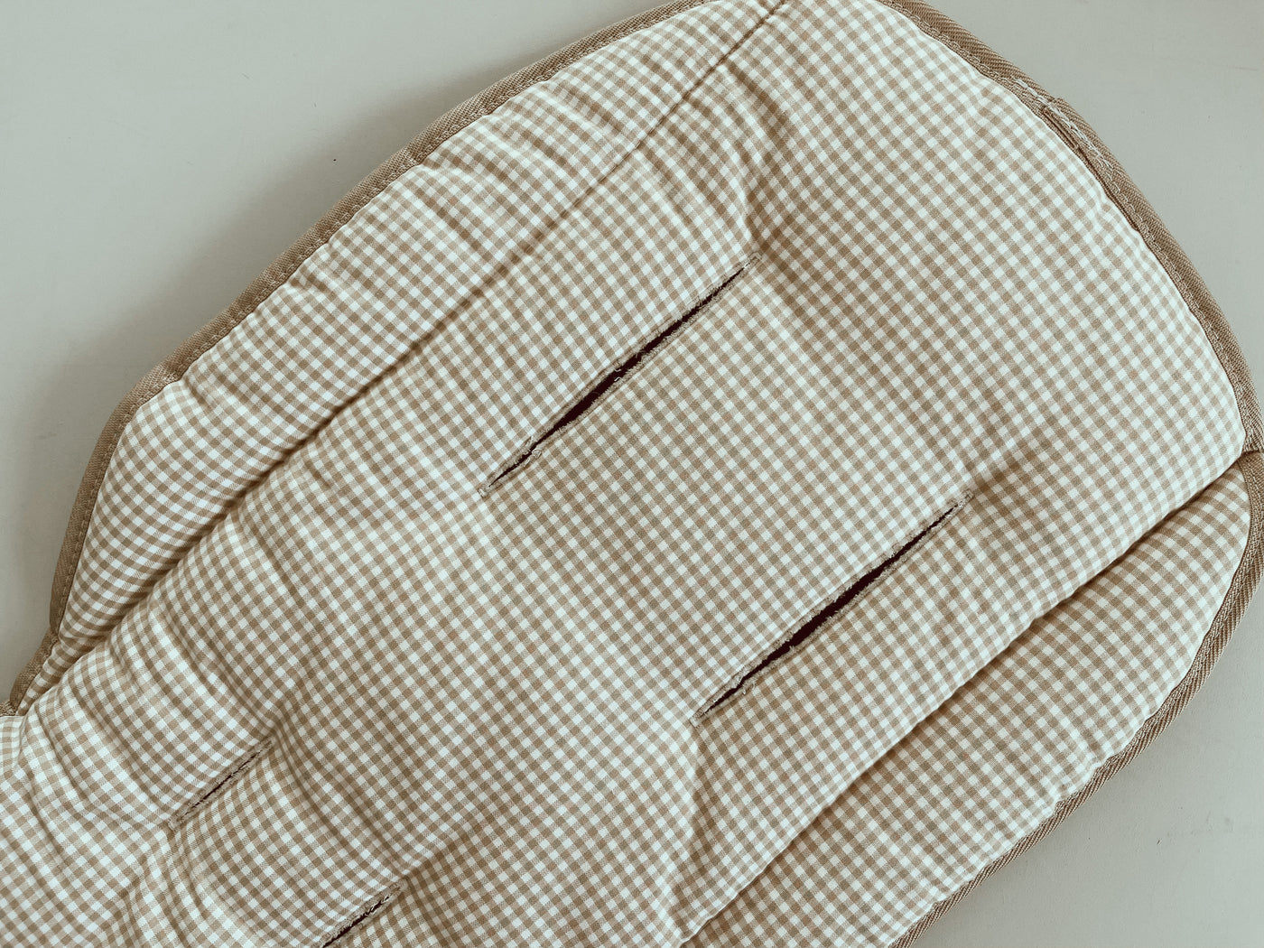 Pram Liner - Sand Gingham (Pre-order 2024)