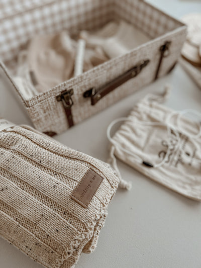 Knit Blanket Gift Box - Neutral - Audrey & Me
