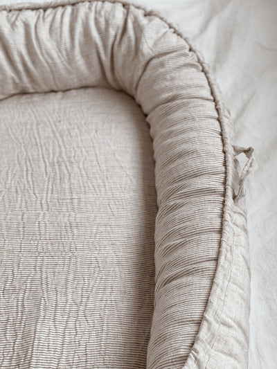 Baby Nest - Natural Linen & Stripe - Audrey & Me