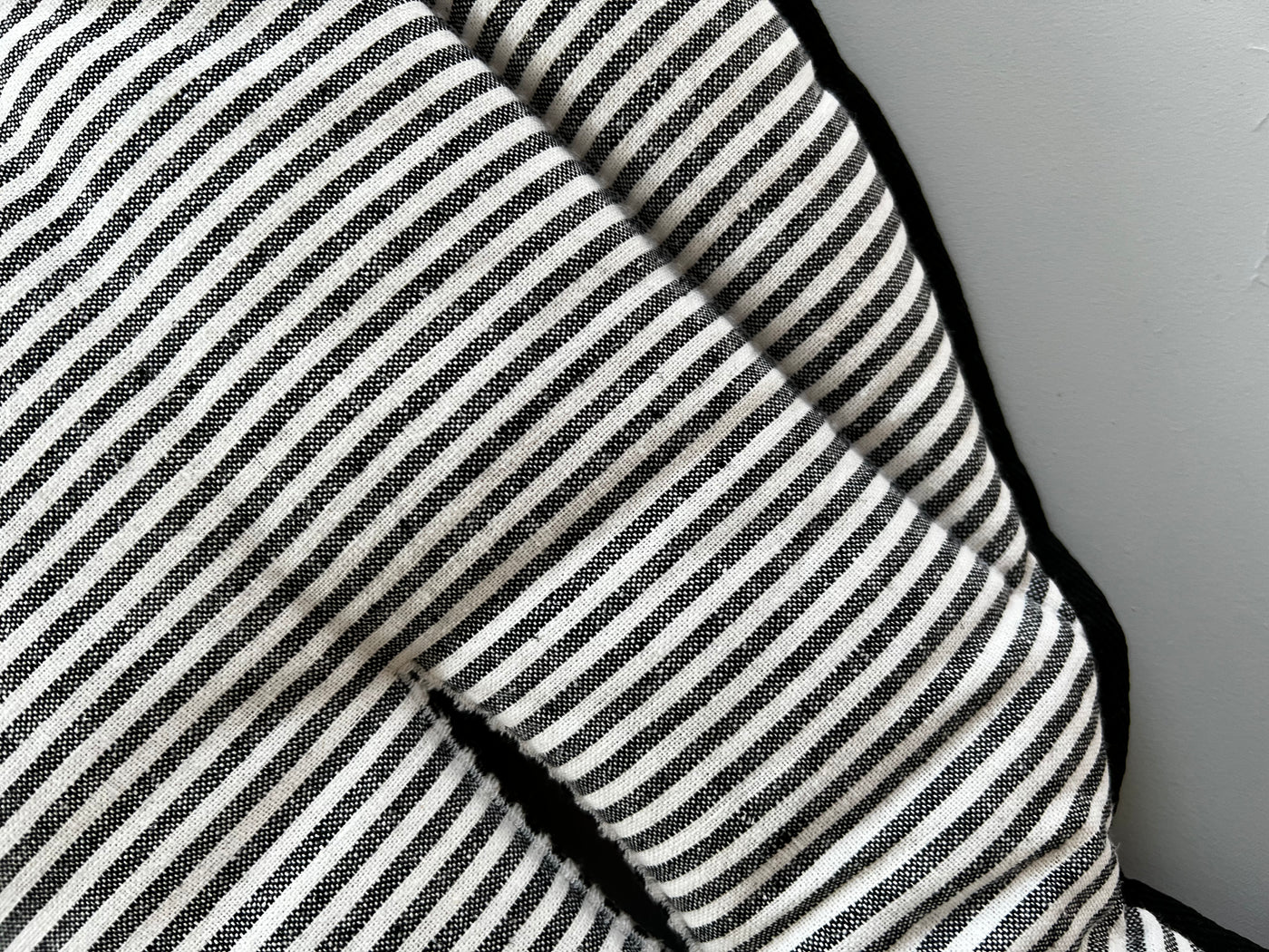 Pram Liner - Midnight Stripe Linen - Audrey & Me