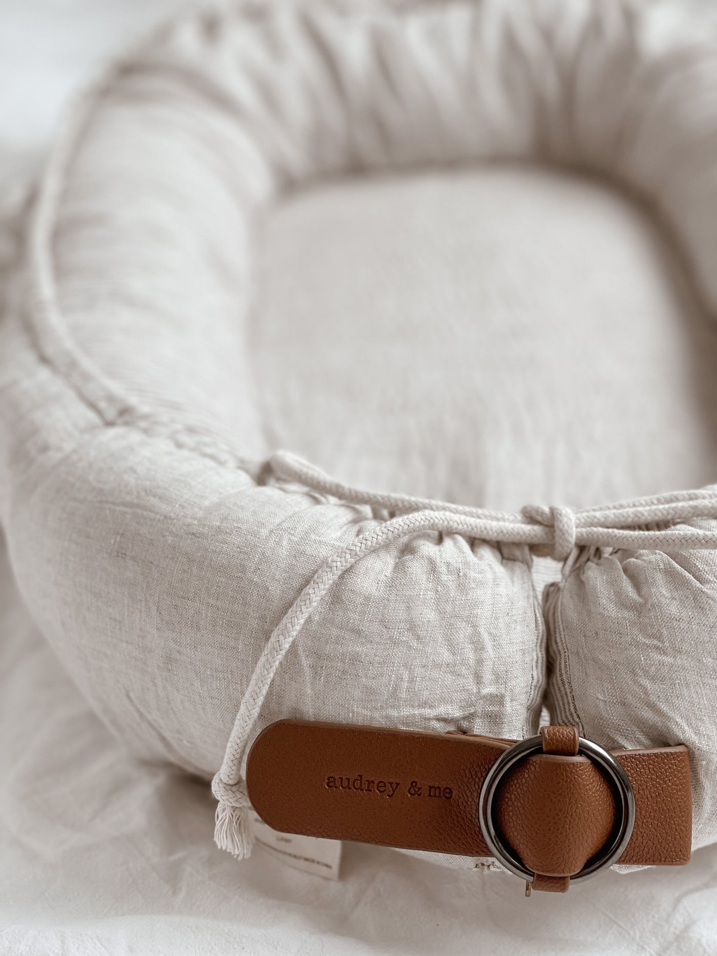 Cover Only - Natural Linen & Stripe - Audrey & Me