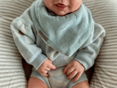 Bandana Bib - Pointelle Sky Blue - Audrey & Me
