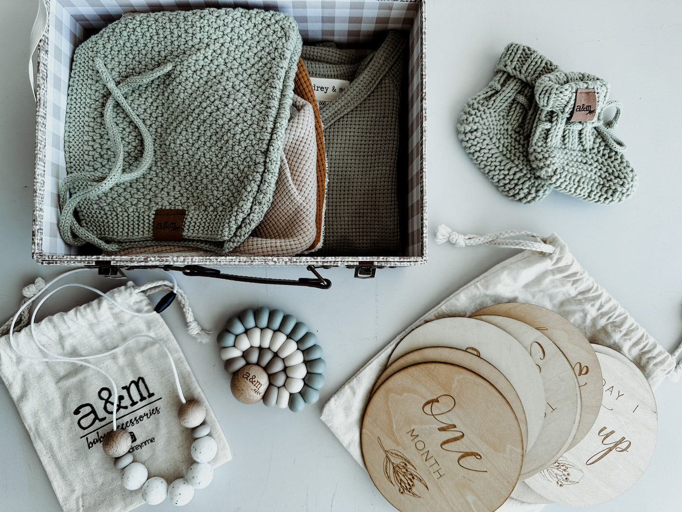 Bonnet & Booties Baby Gift Box - Boy