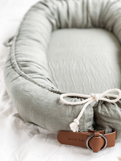 Cover Only - Baby Nest - Sage Linen - Audrey & Me