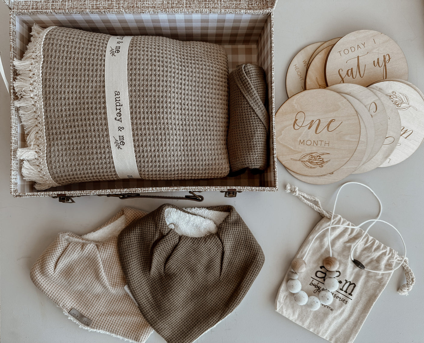Baby Waffle Blanket Gift Box - Boy - Audrey & Me