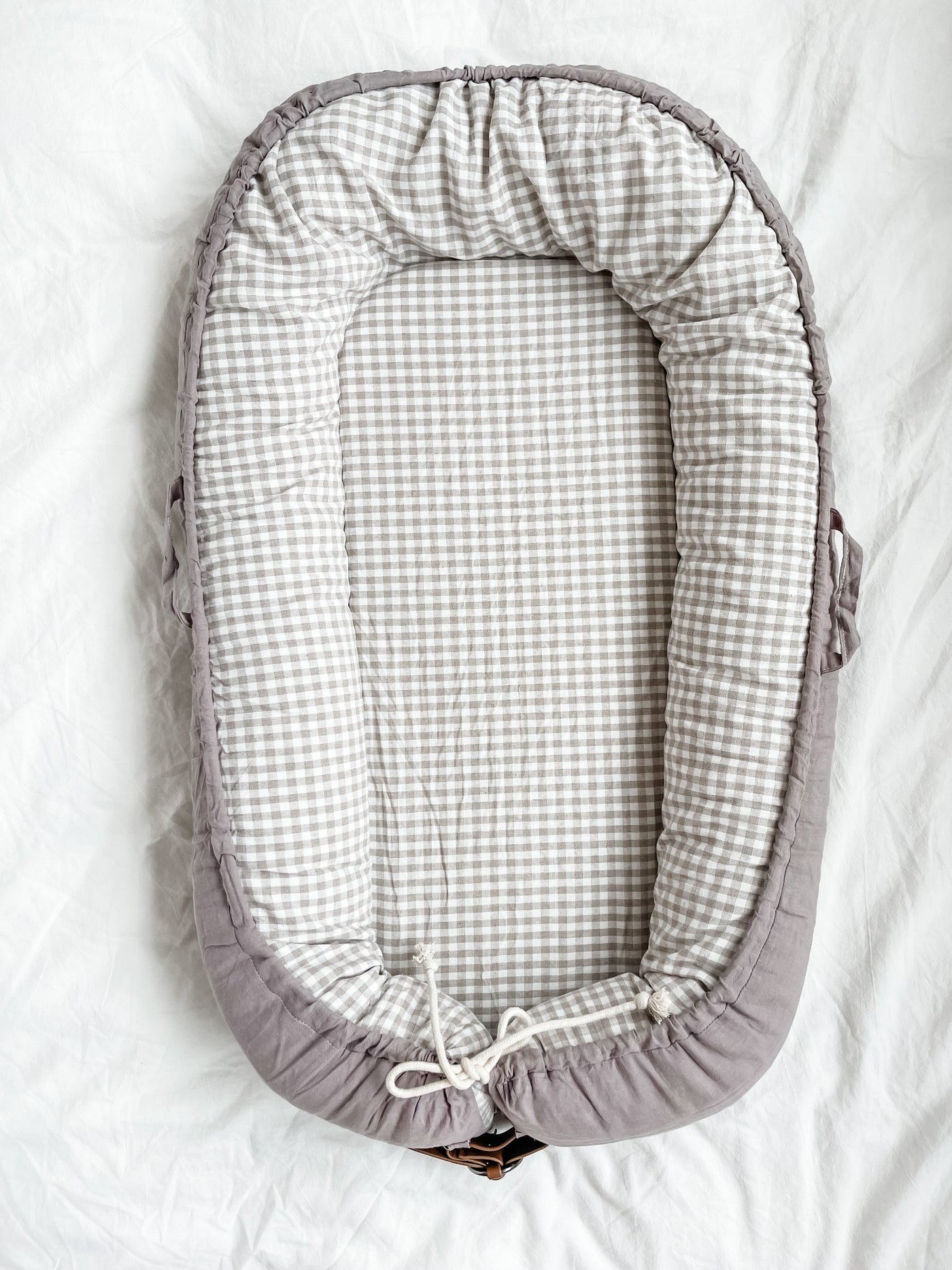 Cover Only - Stone Linen & Gingham - Audrey & Me