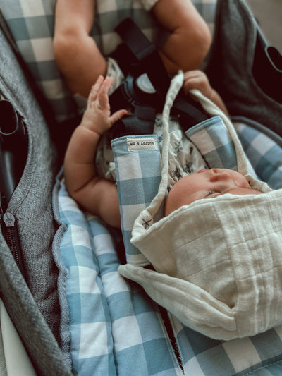 Pram Liner - Sky Gingham