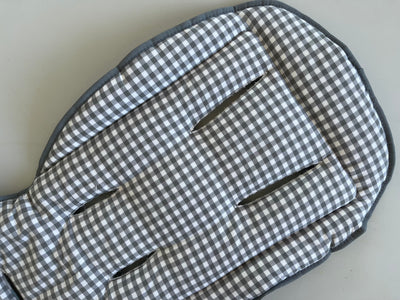 Pram Liner - Stone Gingham (Pre-order late March)