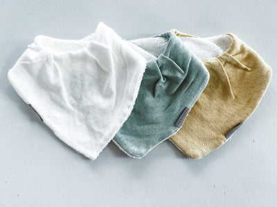 Pointelle Bandana Bib Pack - Neutral - Audrey & Me