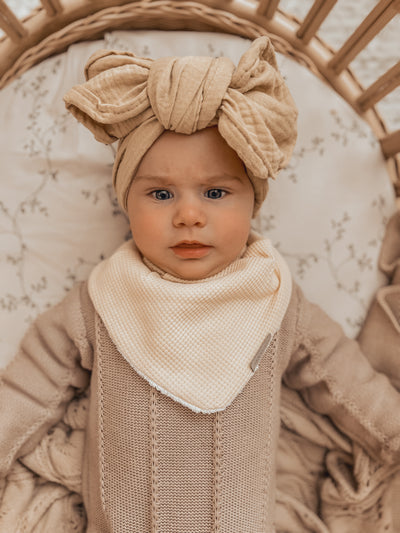Bandana Bib - Cream Waffle - Audrey & Me