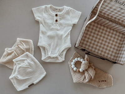 Teething Ring Waffle Box - Neutral - Audrey & Me