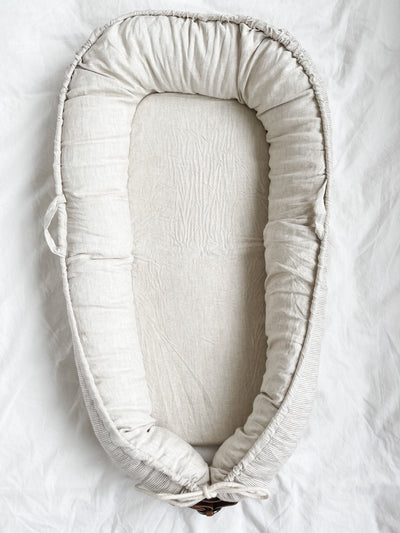 Cover Only - Natural Linen & Stripe - Audrey & Me