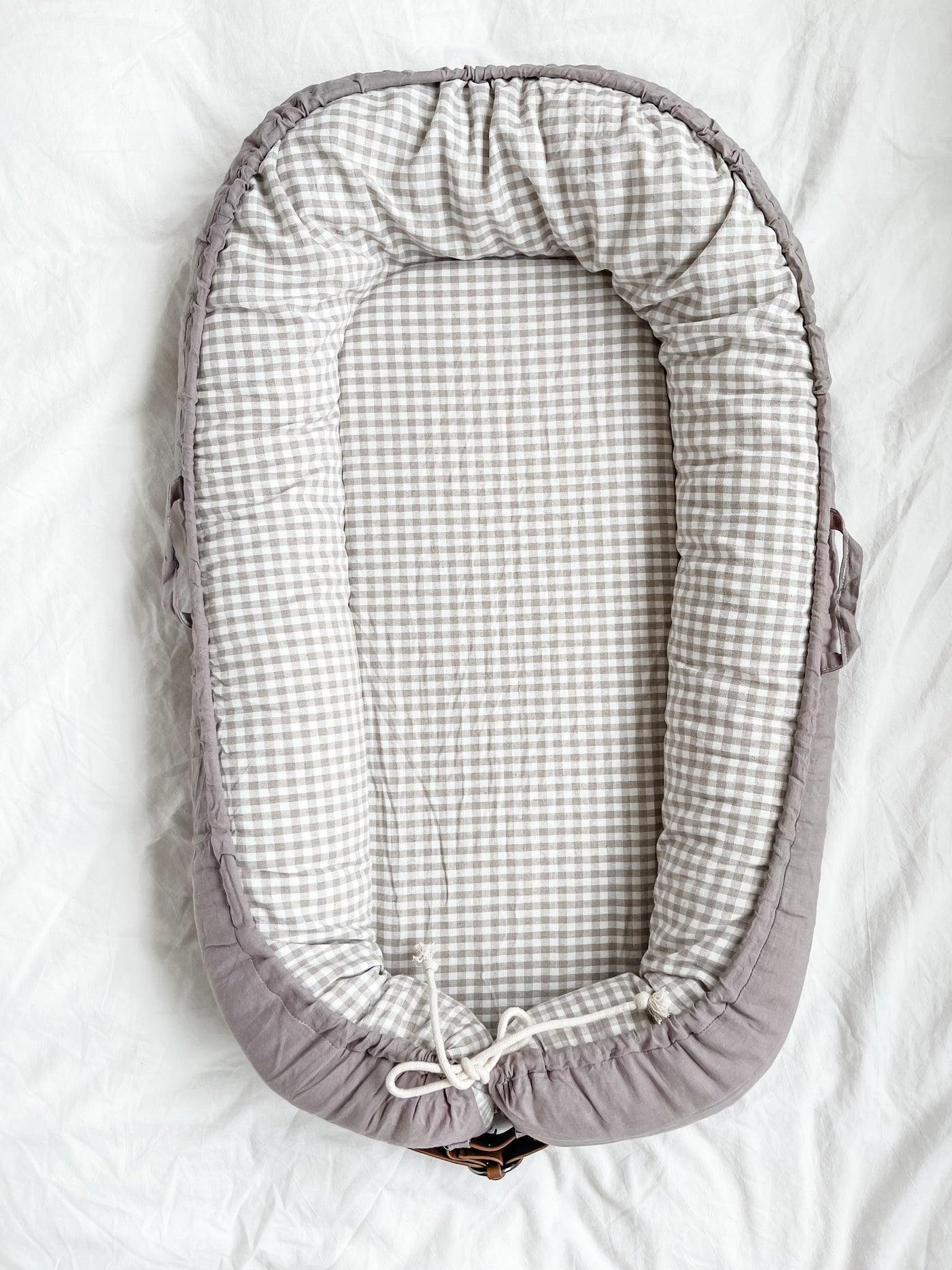 Baby Nest - Stone Linen & Gingham - Audrey & Me